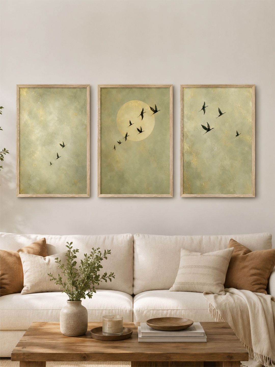 SAF Set of 3 Multicoloured MDF Other Wall Paintings-picture-3