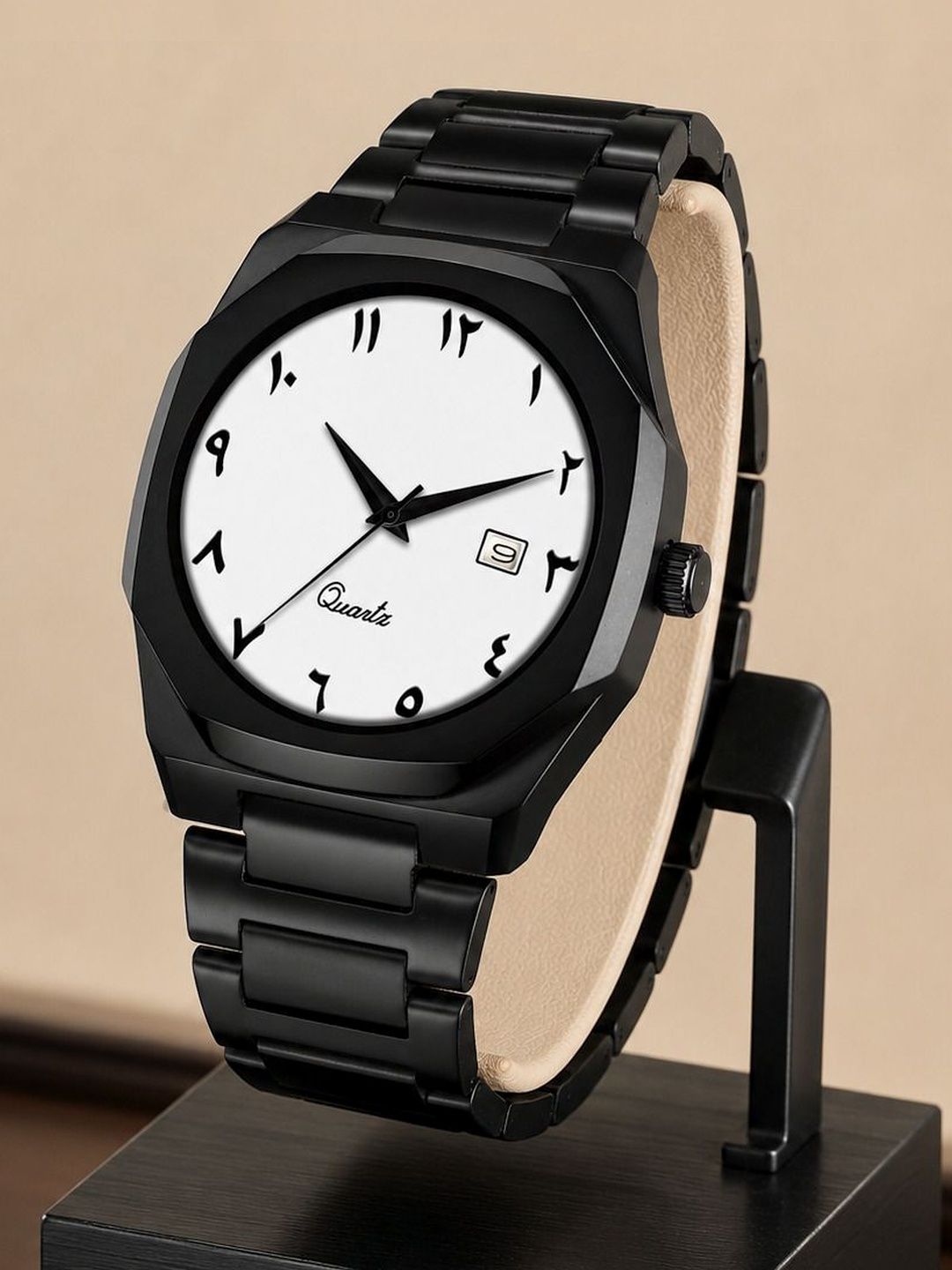 SWADESI STUFF Men Dial & Straps Analogue Date Aperture Watch MAFIA 12 WHITE-picture-12