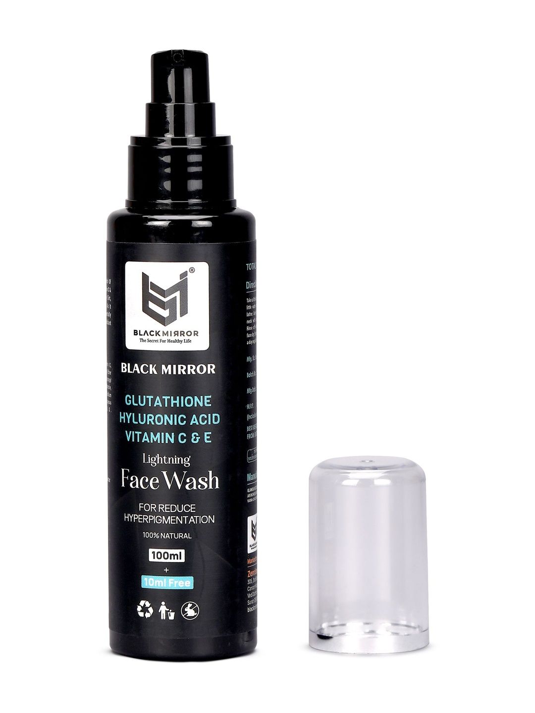 BLACK MIRROR Hyaluronic A L-Glutathione Vitamin C vitamin E Lightning Face Wash - 100 ml-picture-4