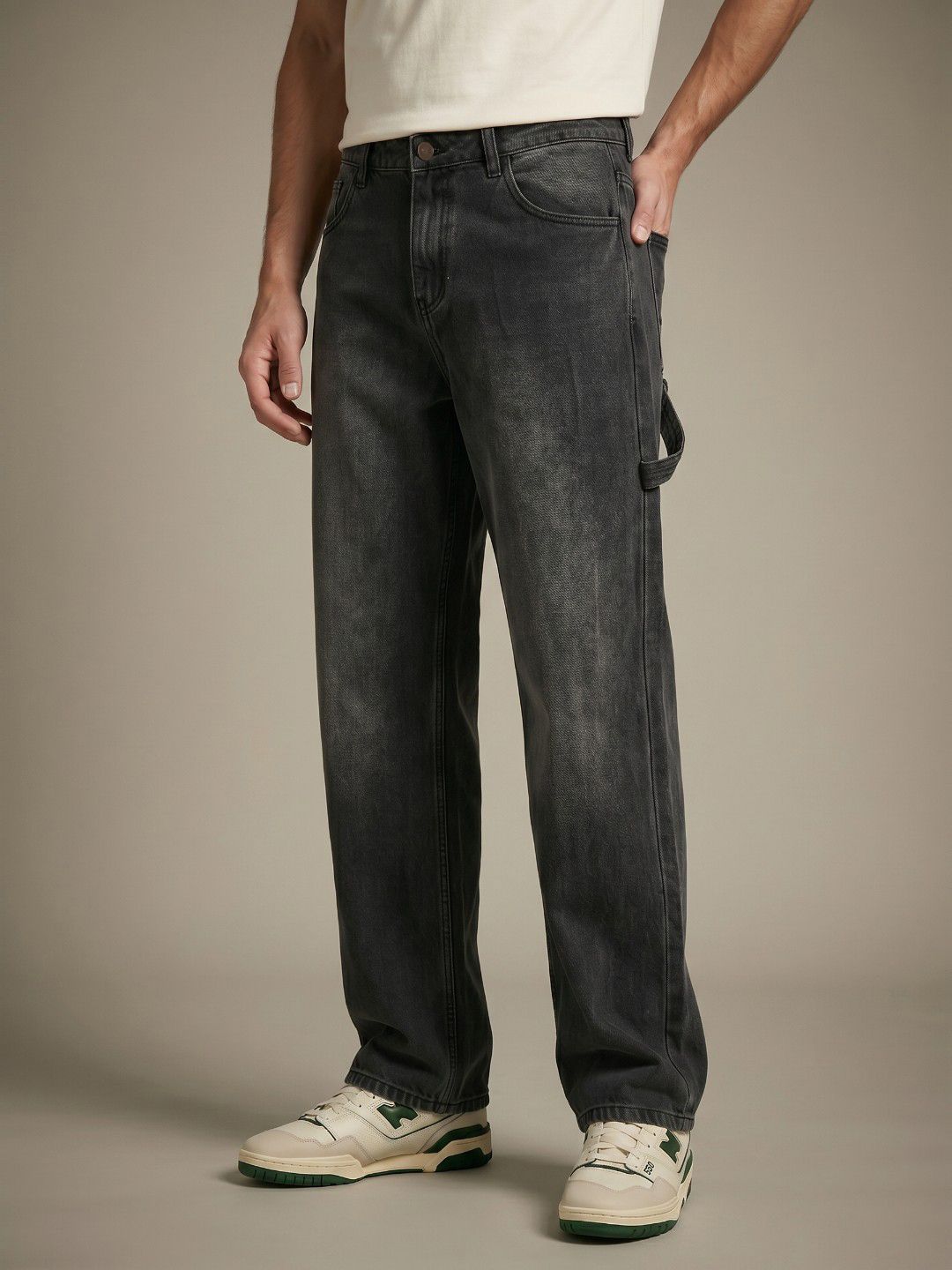 glitchez Men Baggy Fit Light Fade Pure Cotton Jeans-picture-15