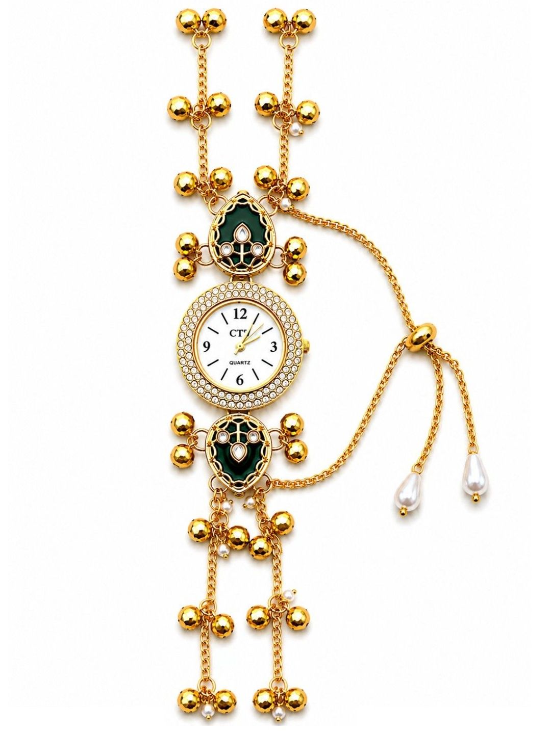 ARISTAL Jewellery Women Dial & Bracelet Style Straps Analogue Watches Ghungroo Green Kashmiri Watch-image-41