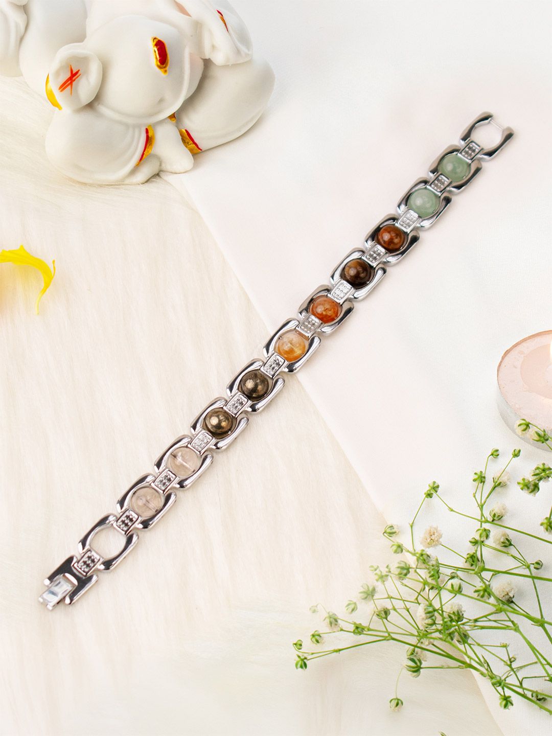 Astrotalk Silver Metal Dhan Yog Bracelet-picture-22