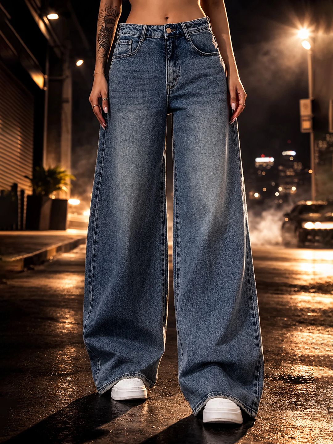 Kotty Women Wide Leg High-Rise Stretchable Jeans-picture-46