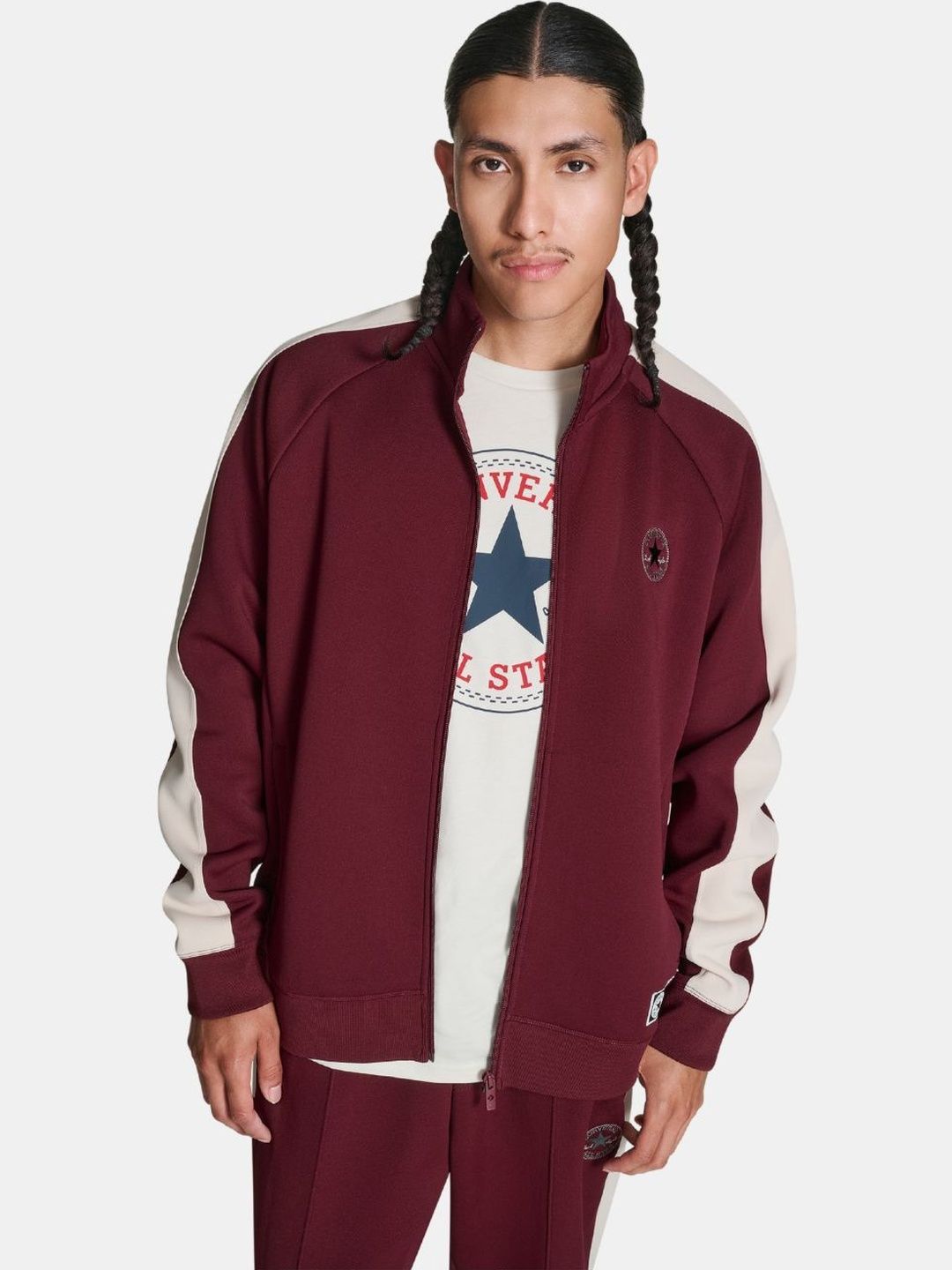 Converse Men Brand Logo Colourblocked Outdoor Sporty Jacket-picture-14