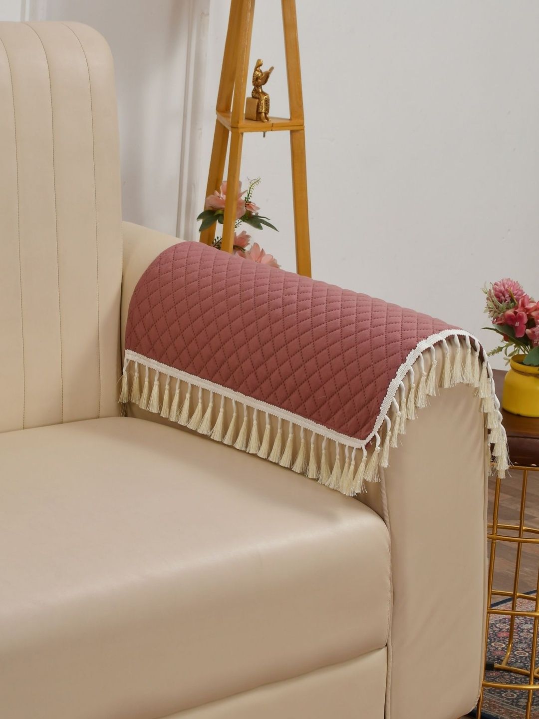 Homefab India Rust 2 Piece Sofa Cover With Arms-image-23