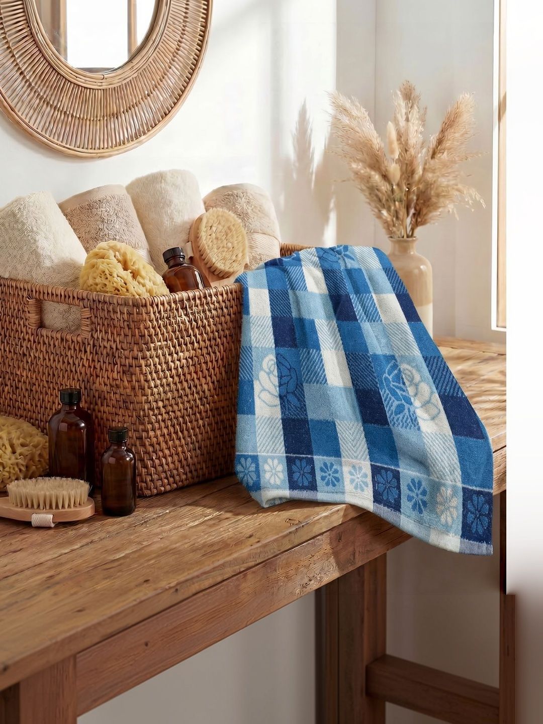 LIBERTY TOWELS Blue 1 Printed Cotton 550 GSM Bath Towel-image-14