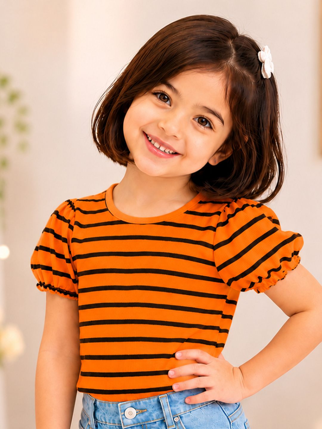 Ninas Striped Puff Sleeve Top-picture-54