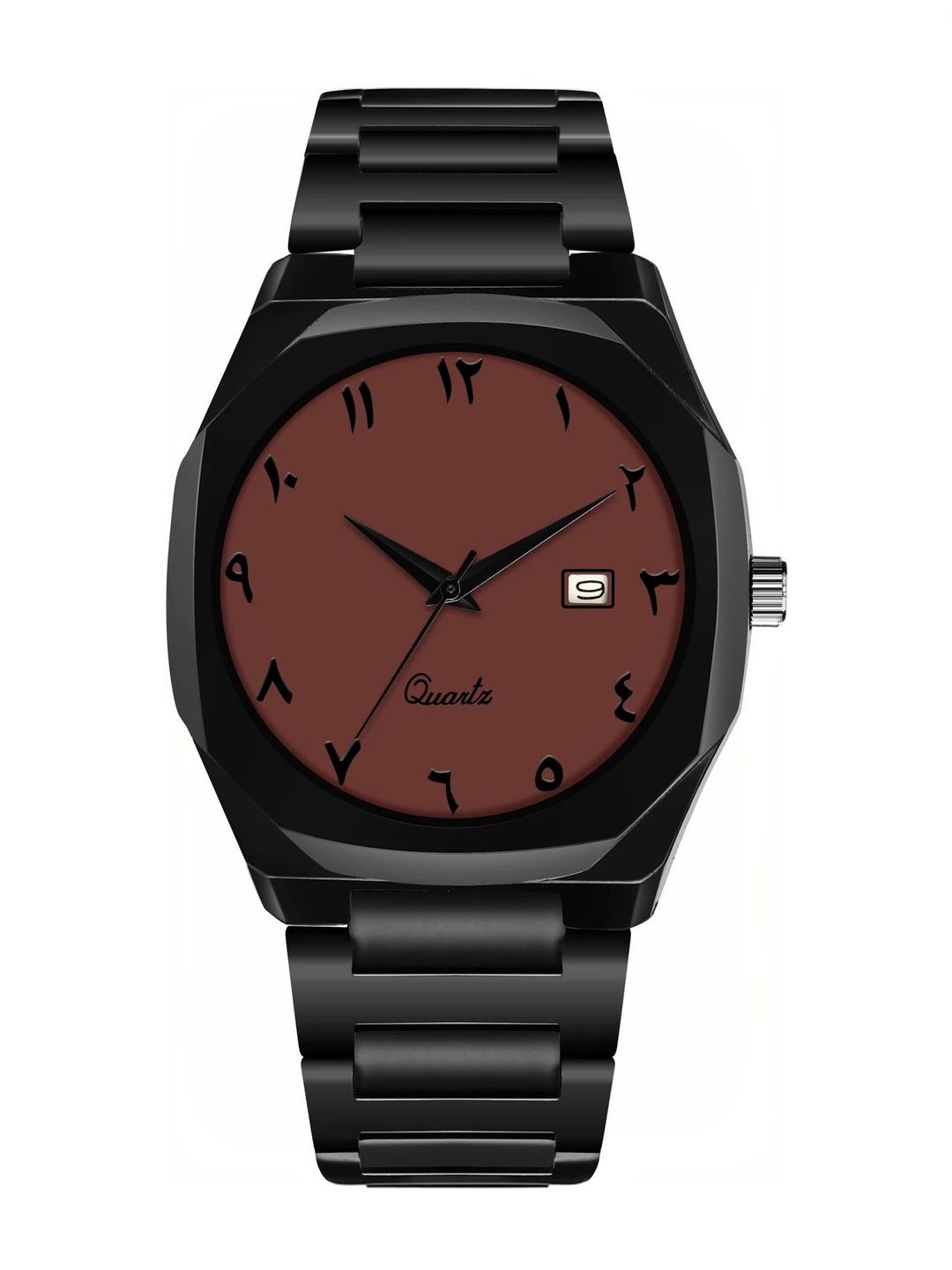 SWADESI STUFF Men Dial & Bracelet Style Straps Analogue Date Aperture Watch MAFIA 12 BROWN-picture-26
