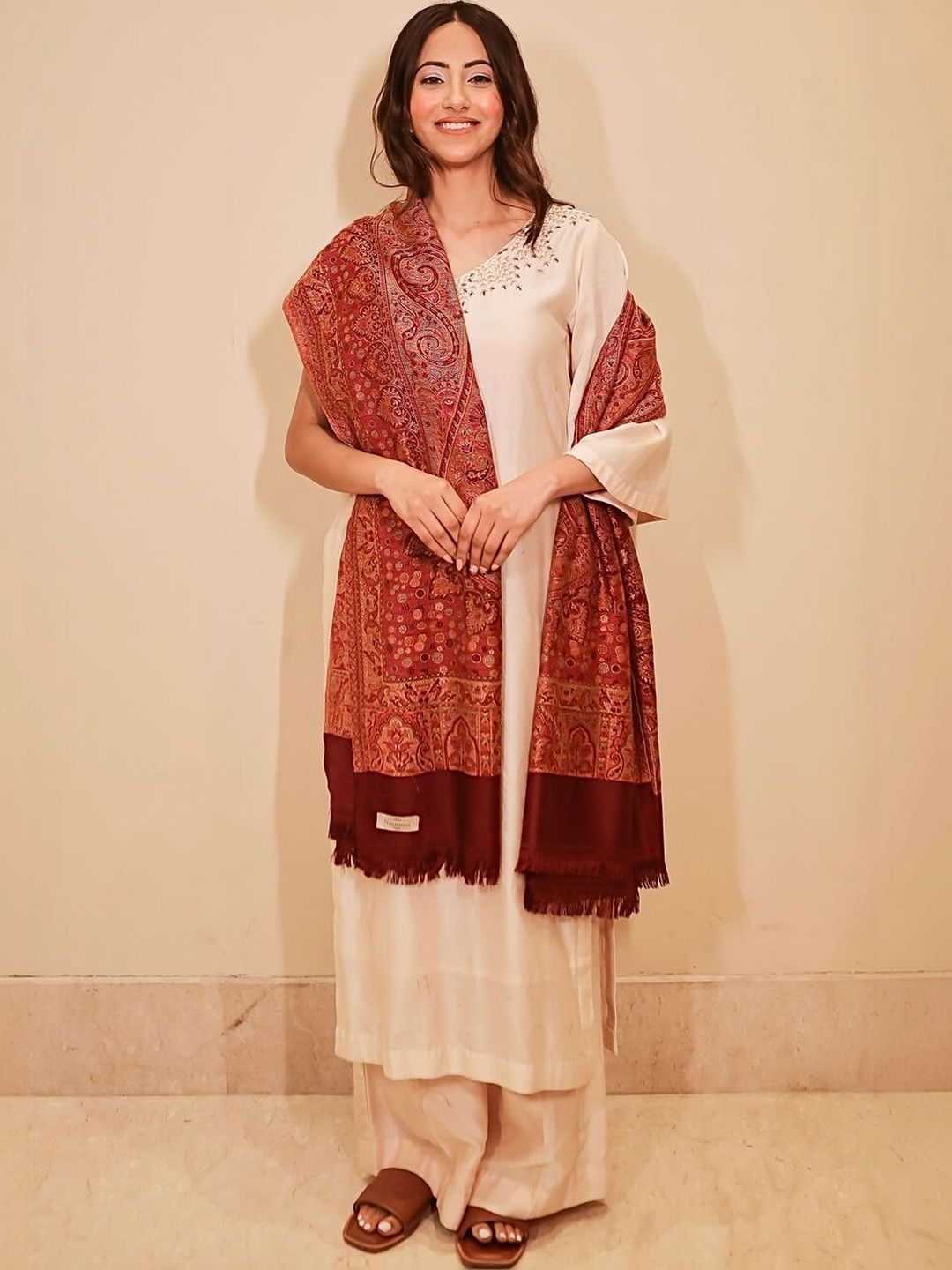 Naureen Women Paisley Woven Design Shawl-picture-47