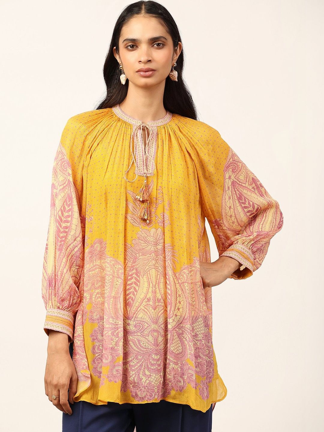 Ritu Kumar Print Ethnic Chiffon Top-picture-5
