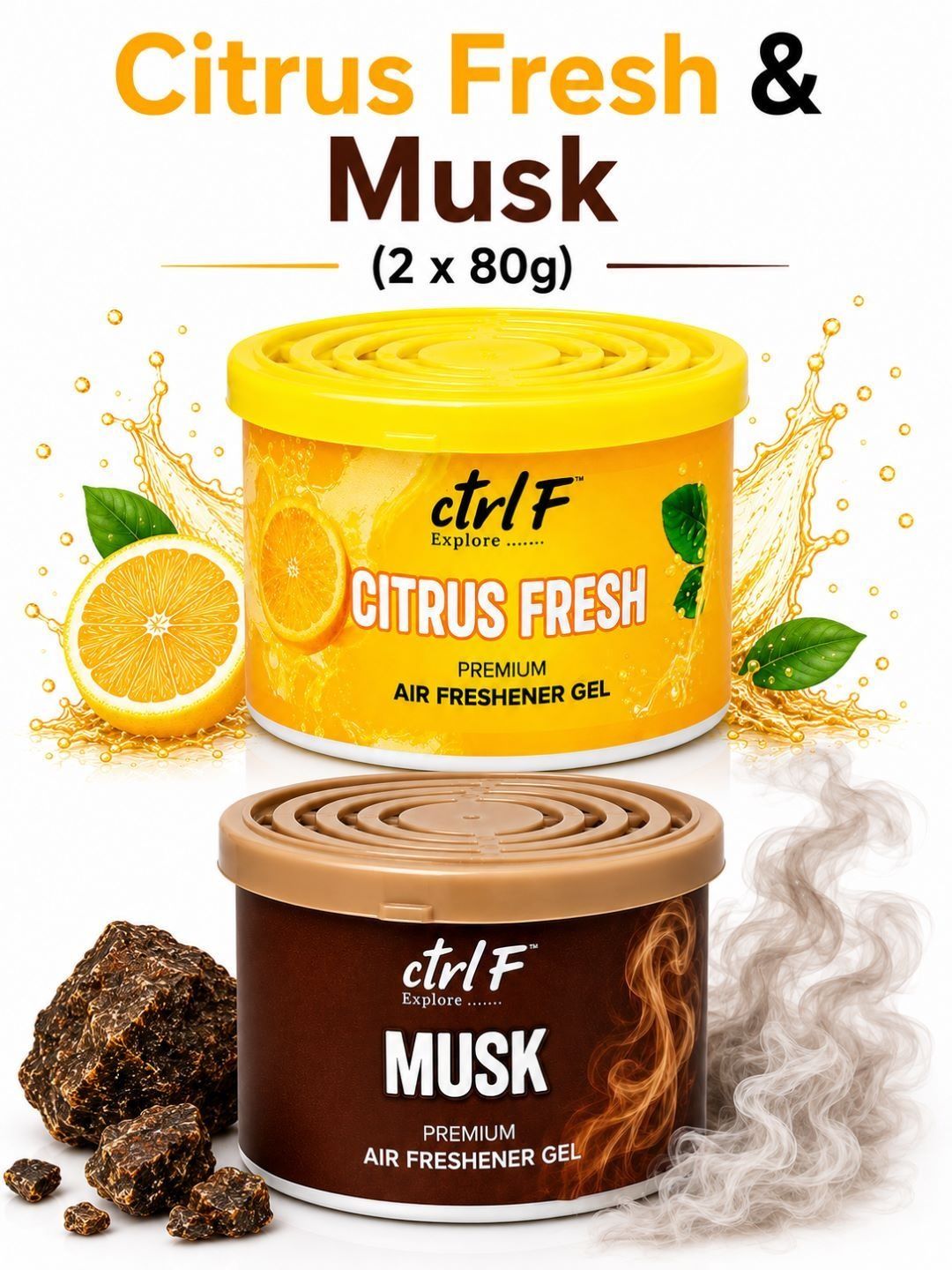 ctrl F Set Of 2 Citrus Fresh & Musk Gel Air Freshener- 80 g Each-picture-22