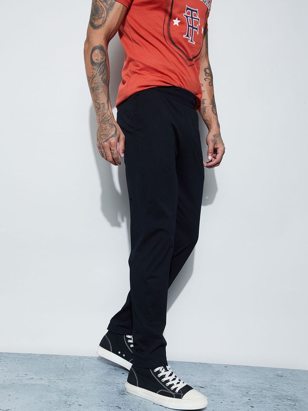 Fame Forever by Lifestyle Men Black Regular Solid Cotton Track Pant-picture-14