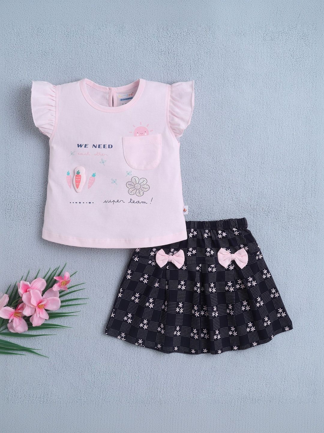 BUMZEE Girls Printed T-shirt with Skirt-picture-40