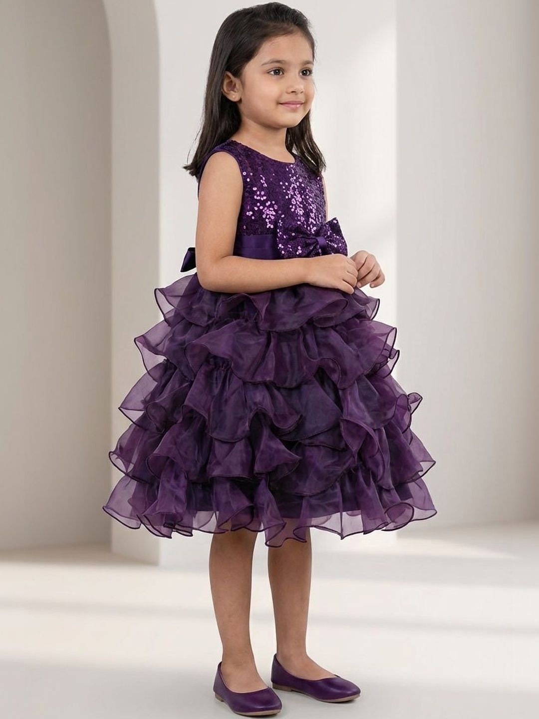 YK Satin Fit & Flare Dress-image-40