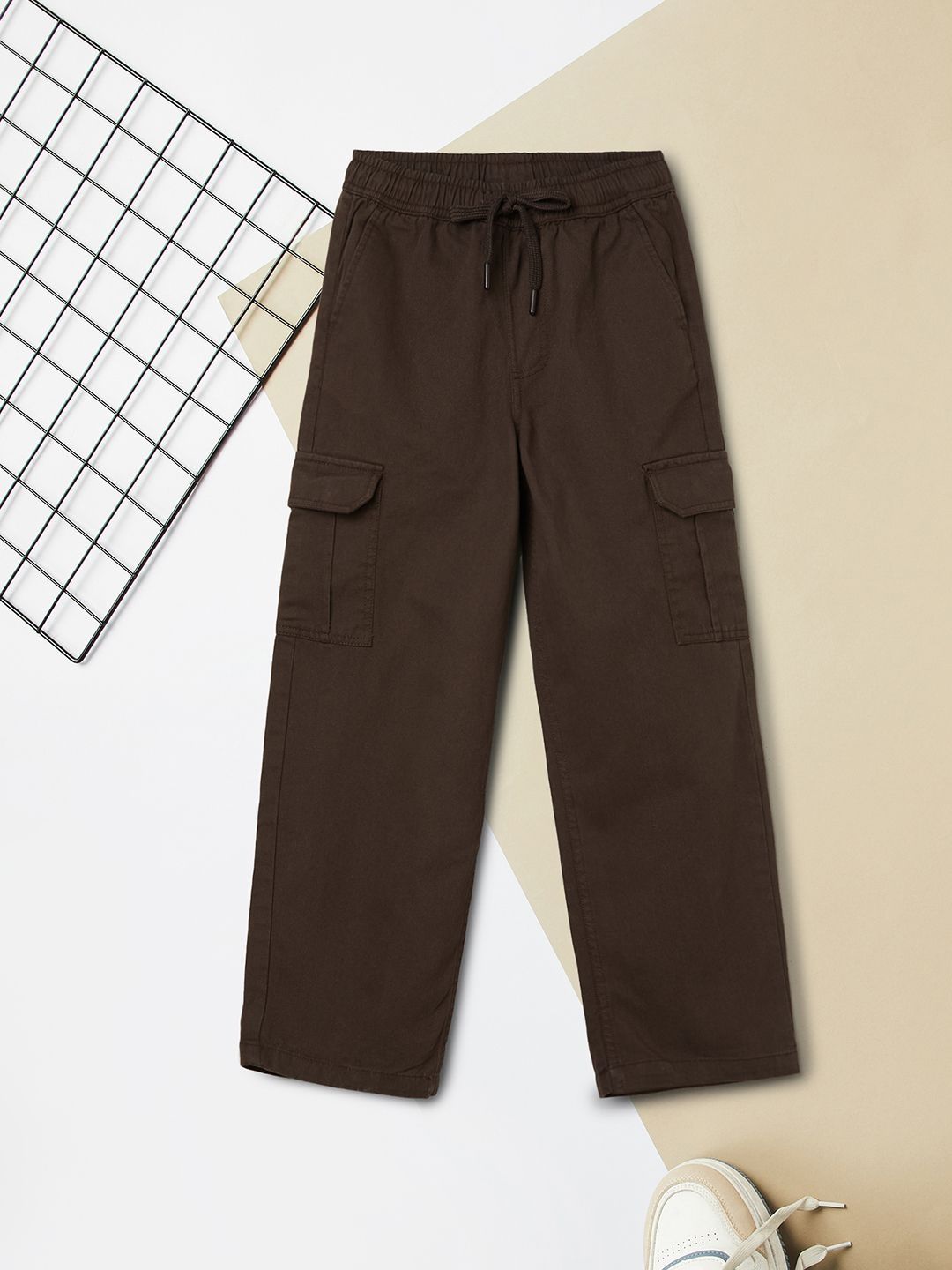 max Boys Solid Twill Cargos Trousers-picture-30