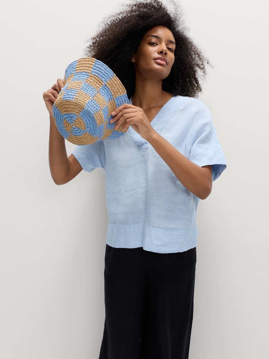 Marks & Spencer Pure Linen V-Neck Popover Top-picture-23
