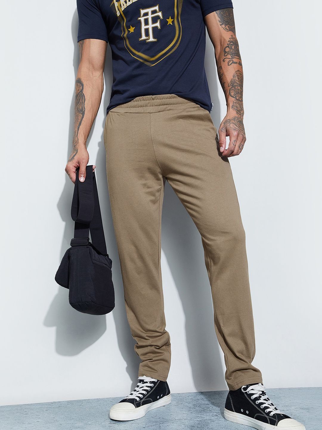 Fame Forever by Lifestyle Men Brown Regular Solid Cotton Track Pant-picture-11
