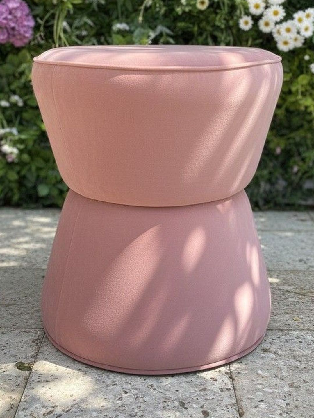 Sujan Carnival Funiture Pink Hourgalss Shaped Pouff Ottoman-picture-51