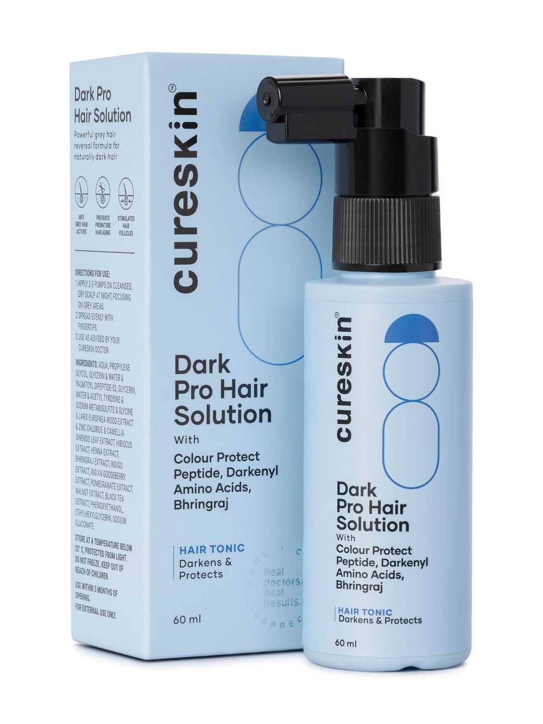 Cureskin Dark Pro Hair Solution With Amino Acids & Bhringraj Hair Tonic - 60ml-image-3