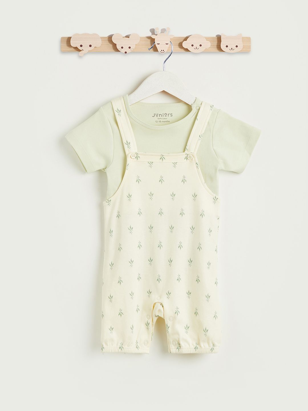 Juniors by Babyshop Girls Floral Printed Cotton Short Dungaree With T-Shirt-picture-20