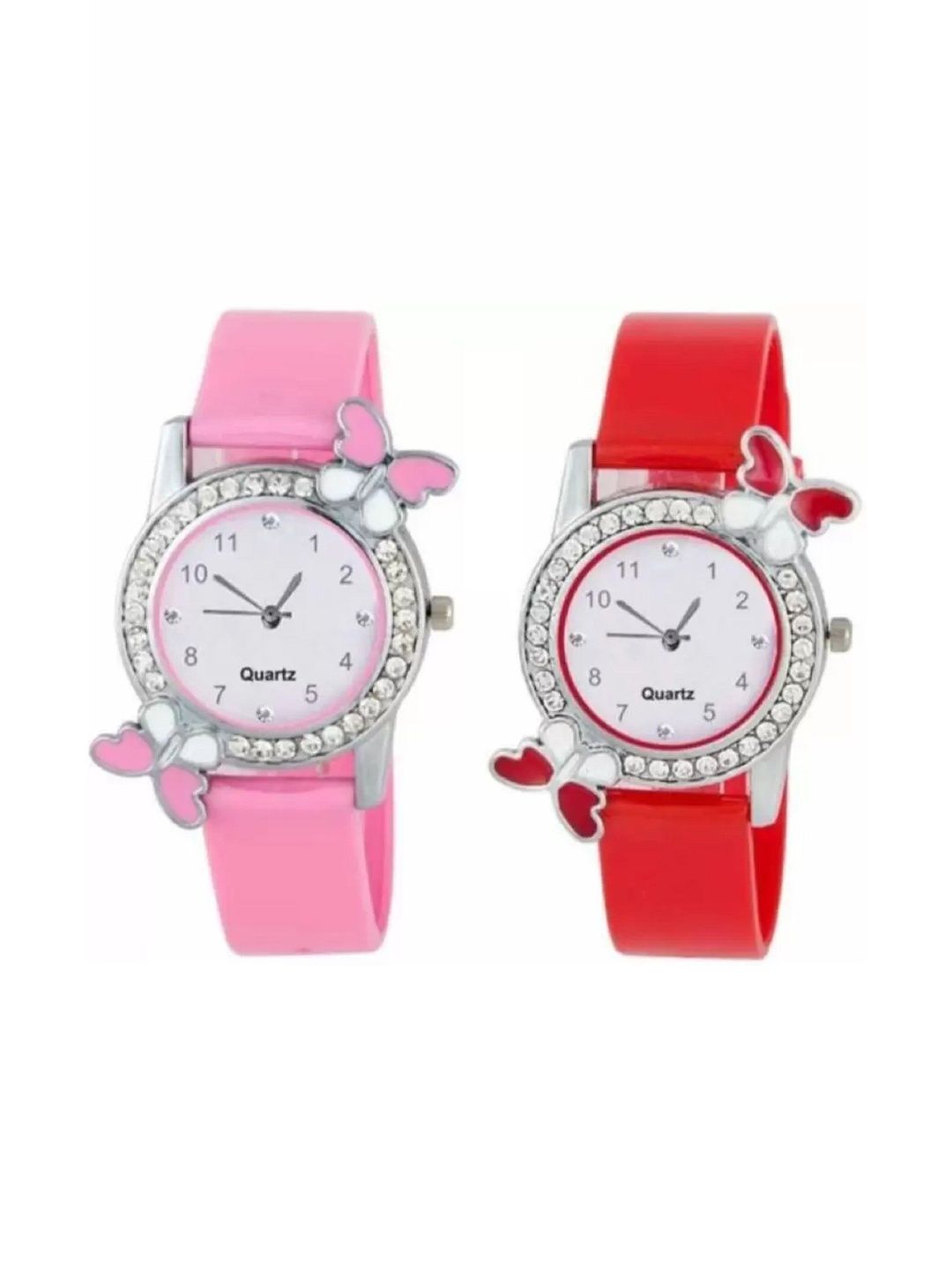 Blutech Unisex Kids Dial & Stainless Steel Straps Watch new red butterfly and new pink butterfly 78-image-9