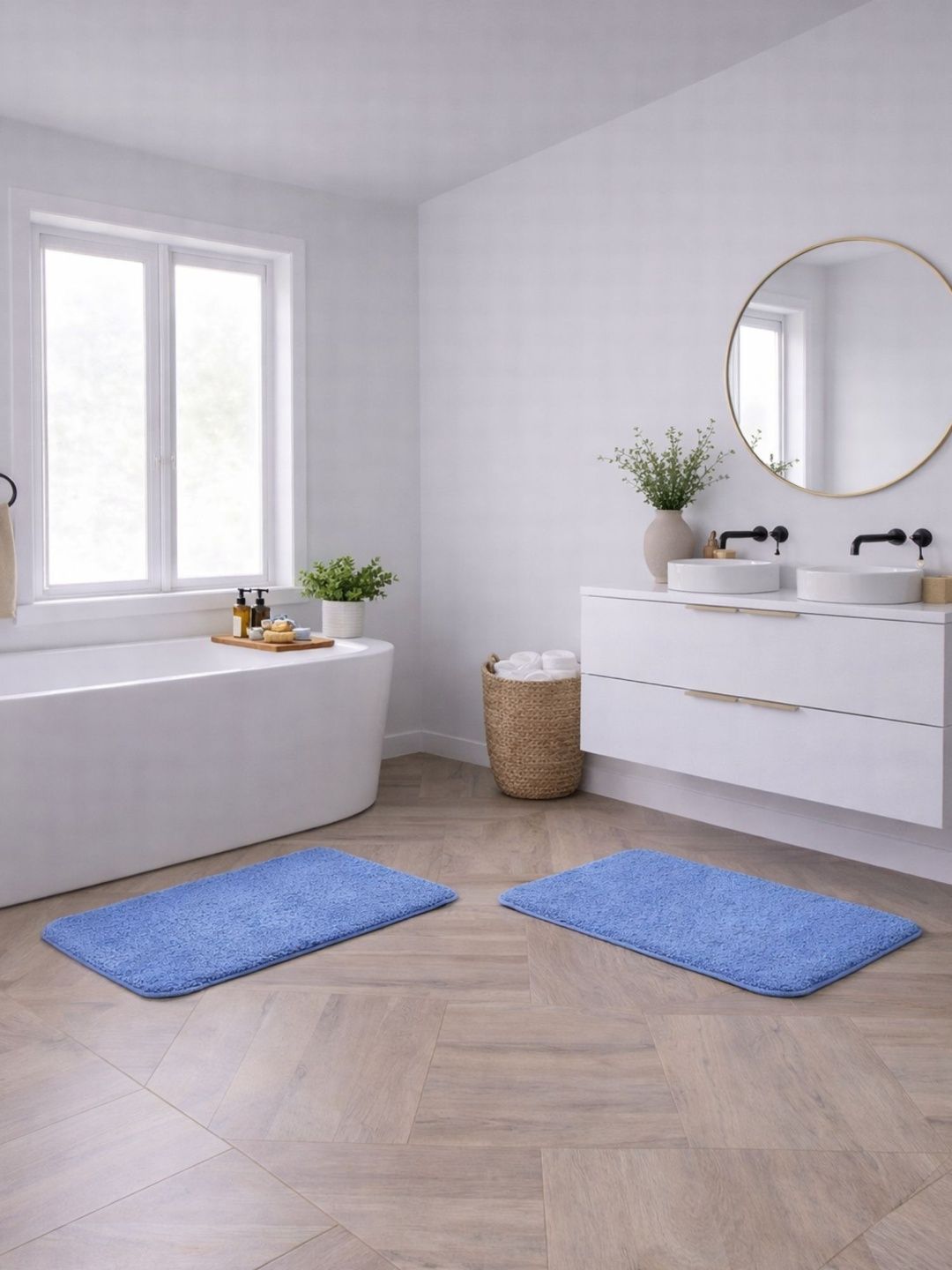 OBSESSIONS Pack Of 2 Blue Bath Rugs-image-15