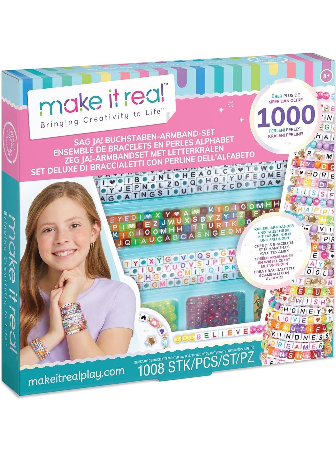 make it real Girls DIY Toys Set - Say Yes! Alphabet Bead Bracelet Set-picture-45