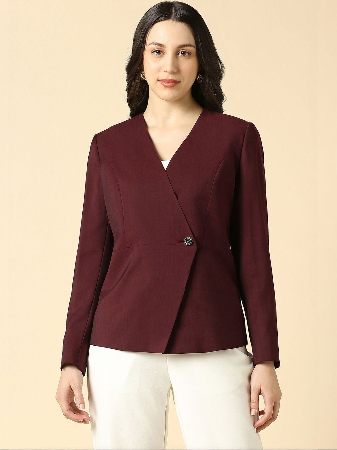 Allen Solly Woman Notched Lapel Single-Breasted Formal Blazers-picture-36