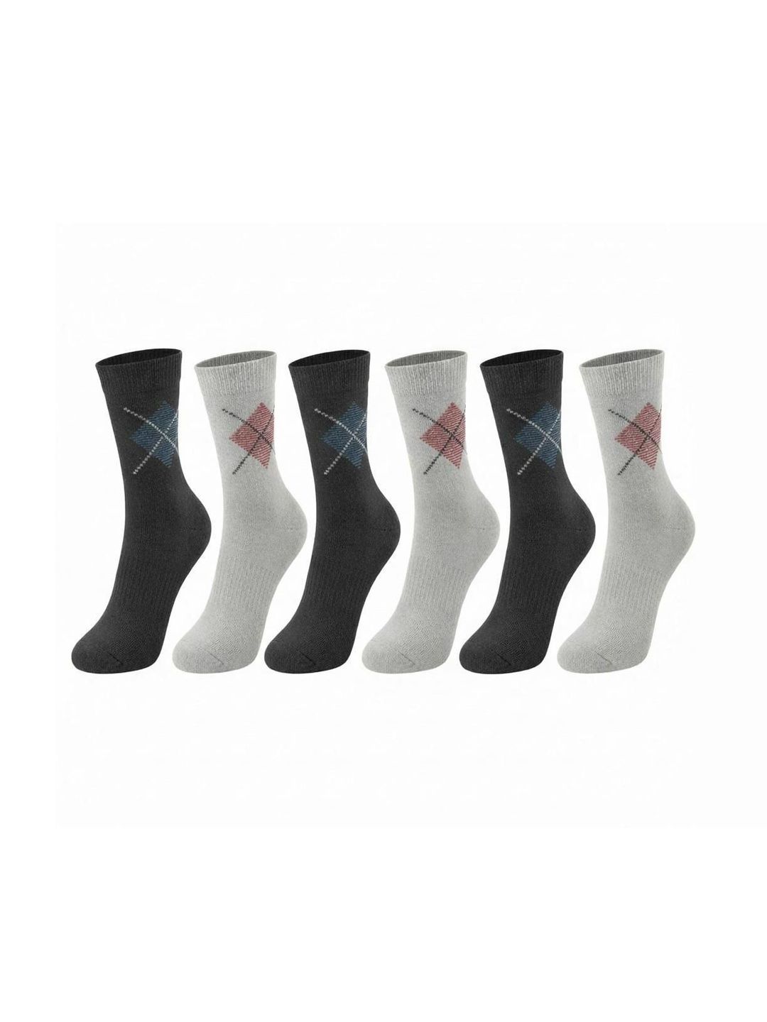 WILDEMARK Men Pack of 6 Cotton Assorted Patterned Calf Length Socks-picture-57