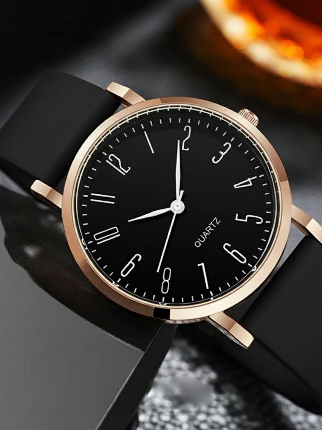JUST LIKE Men Dial & Straps Analogue Watch 601 Black Silicon Strap WATCH-image-2