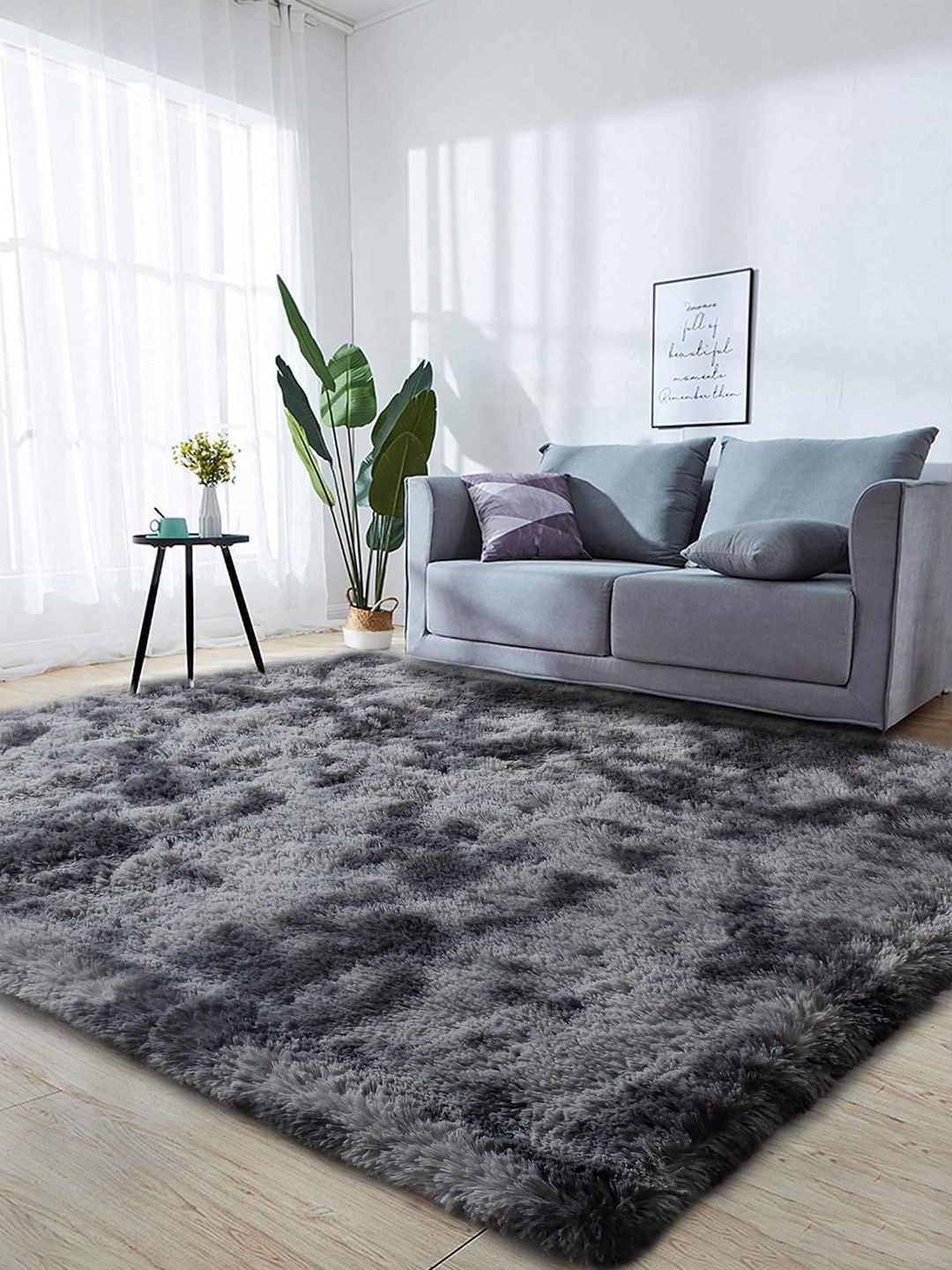 ZAMZAM CARPET Grey Abstract Handmade Polyester Carpet-image-6