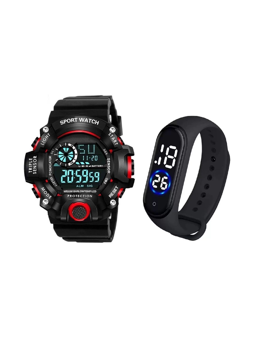 Blutech Kids Dial & Rubber Straps Watch G_Shock_Red_M5_Black-picture-13