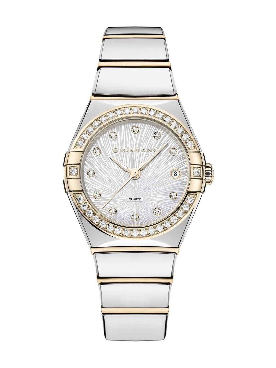 GIORDANO Women Dial & Bracelet Style Straps Analogue Date Aperture Watch GZ-60145-11-image-16