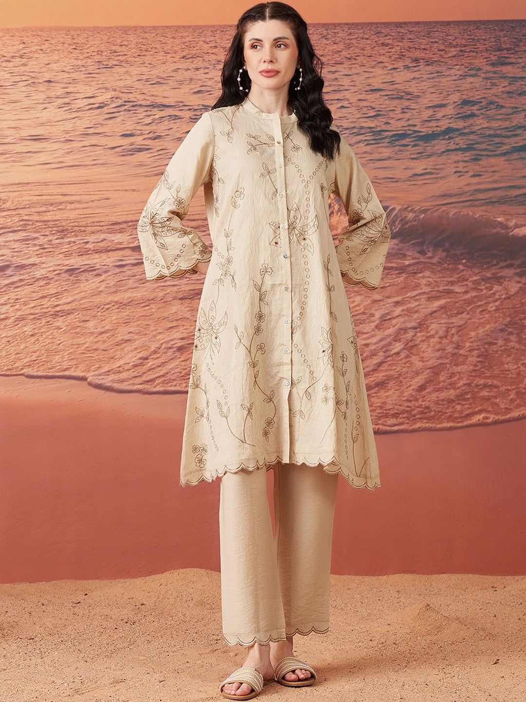 Lakshita Chanderi Embroidered Co-ord Set-image-18