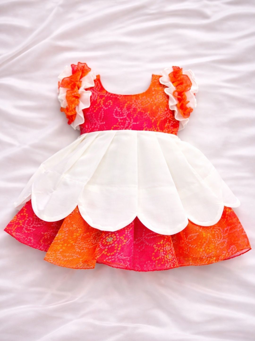 Babypattu Infant Girls Printed Round Neck A-Line Ethnic Dresses-image-23