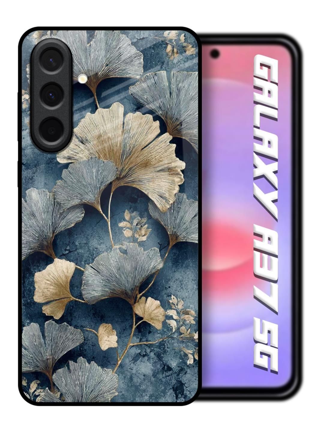 QRIOH Floral Print Glass Case Samsung Galaxy A37 5g Mobile Accessories-picture-54