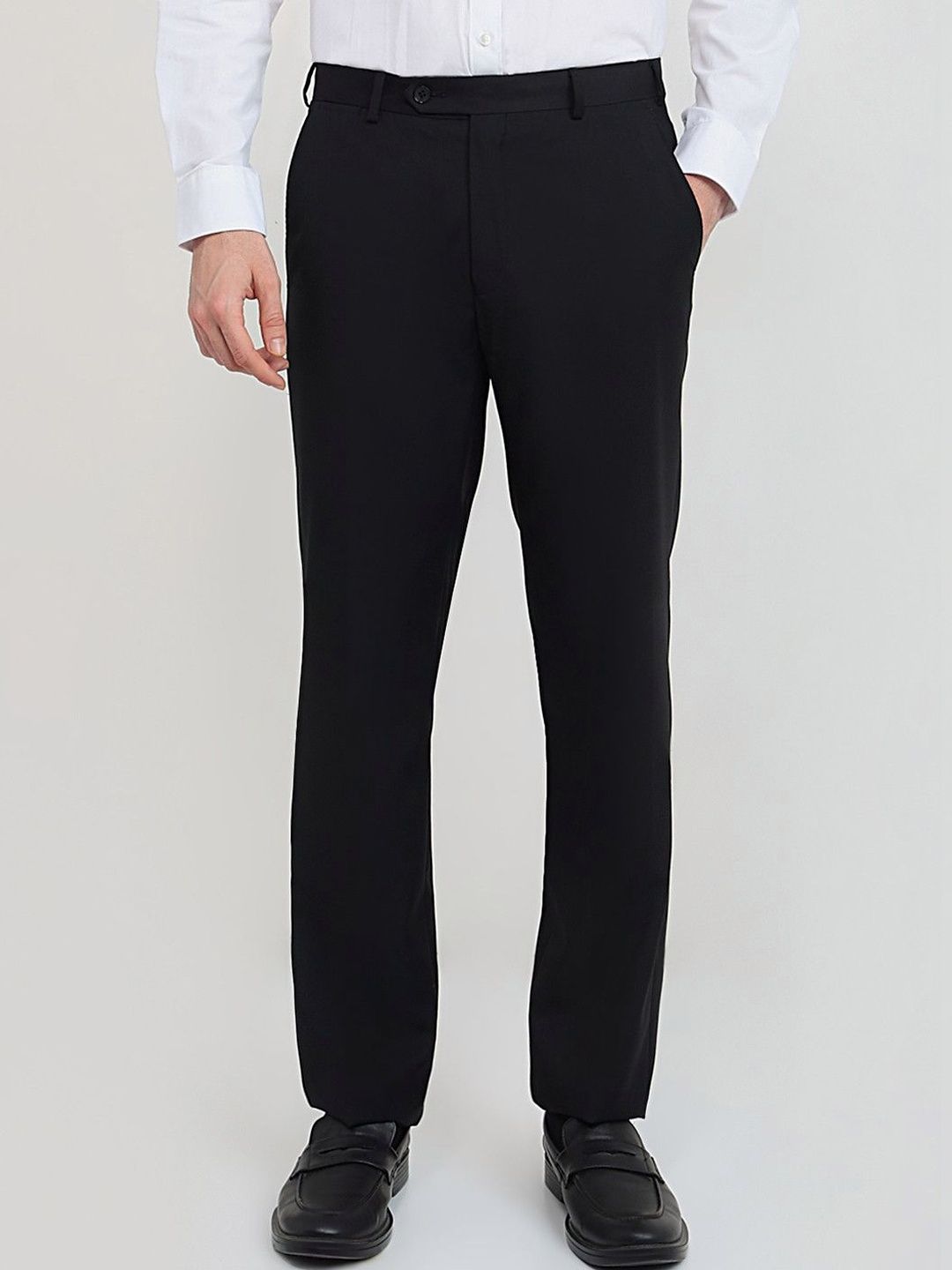 Raymond Men Mid Rise Fit Flat Front Formal Trousers-picture-40