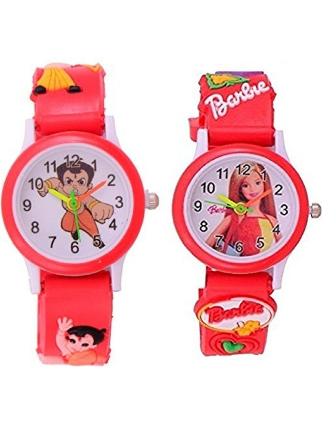Blutech Unisex Kids Dial & Stainless Steel Straps Watch red bheem and red barbir-picture-18