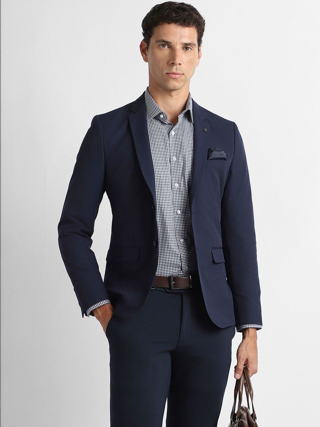 Van Heusen Notched Lapel Single-Breasted Super Slim Fit Formal Blazers-image-18