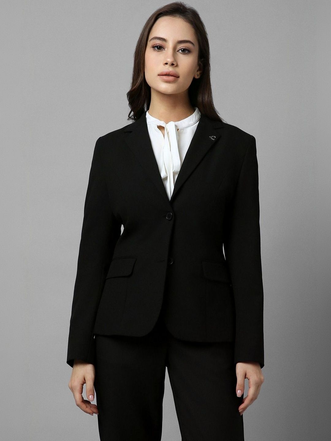 Allen Solly Woman Notched Lapel Single-Breasted Formal Blazers-image-39