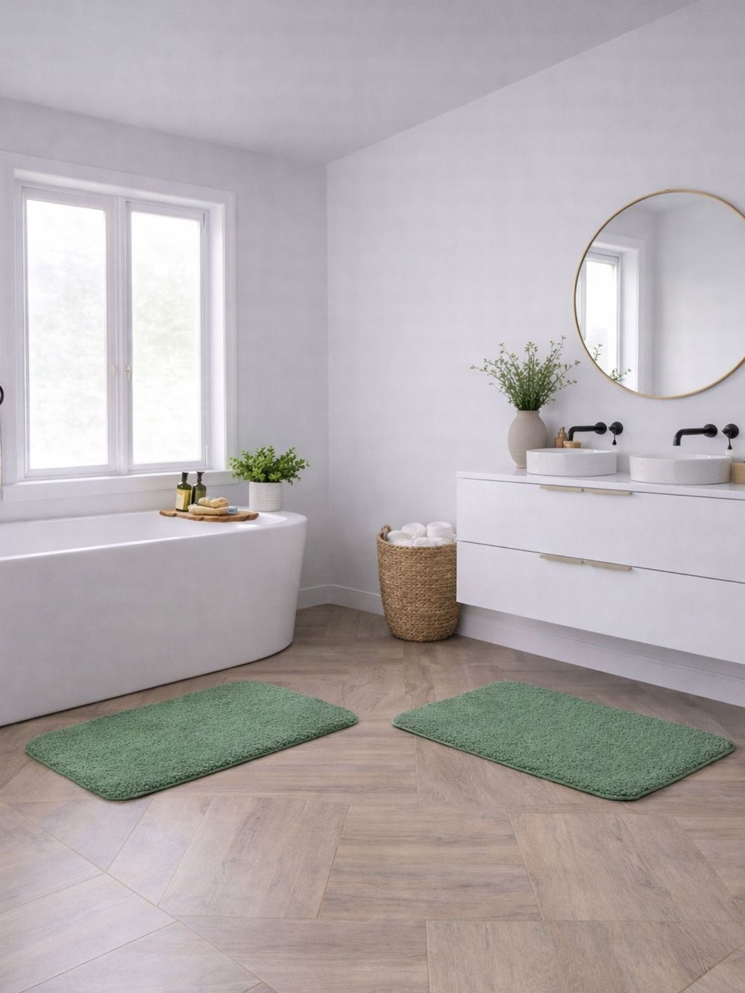 OBSESSIONS Pack Of 2 Green Bath Rugs-image-26