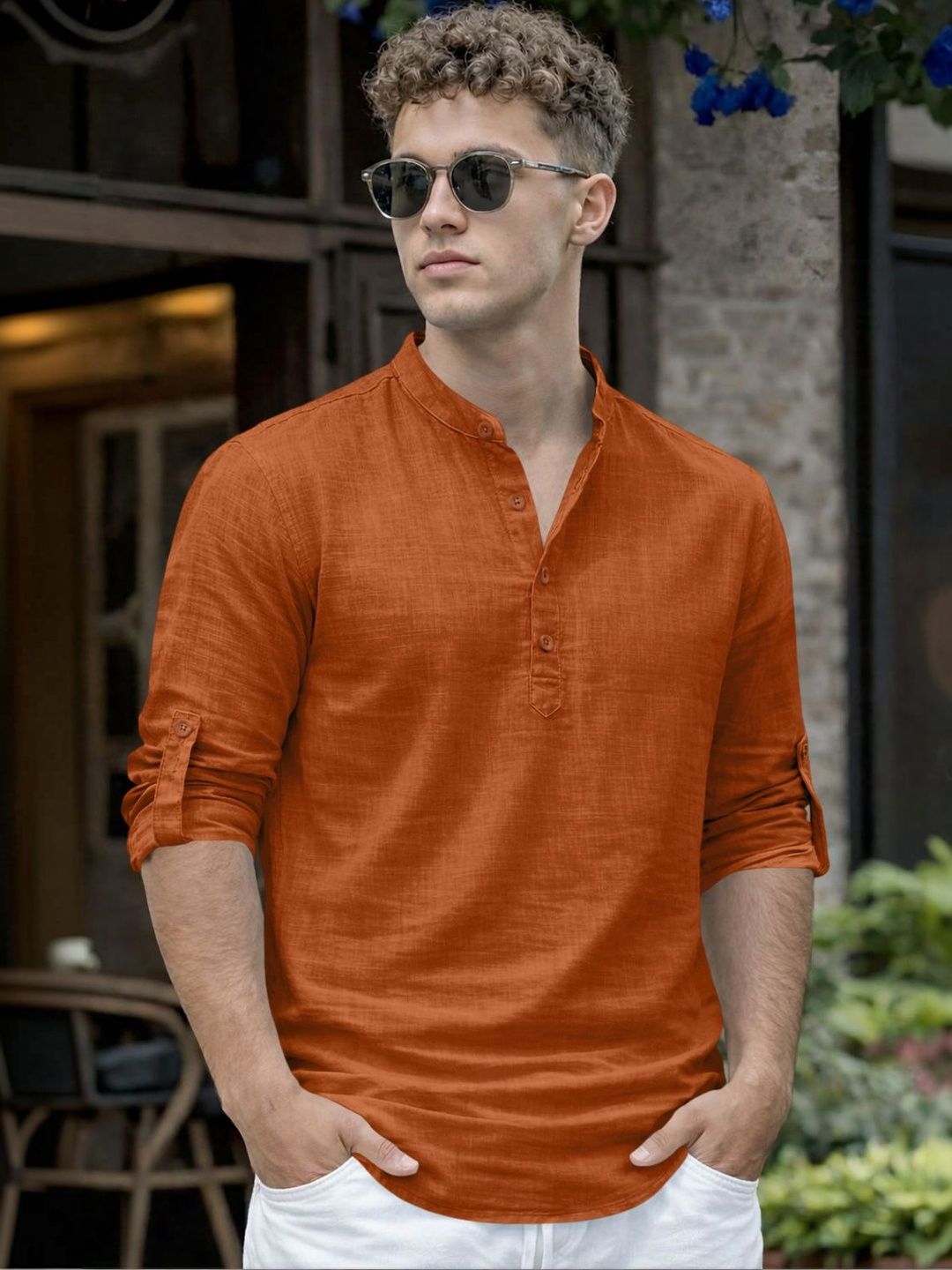 ZELINCO Mandarin Collar Straight Kurta-picture-51