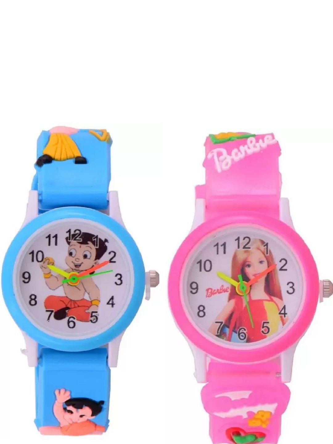 Blutech Unisex Kids Dial & Stainless Steel Straps Watch SKY BLUE BHEEM+ PINK BARBIE-picture-17
