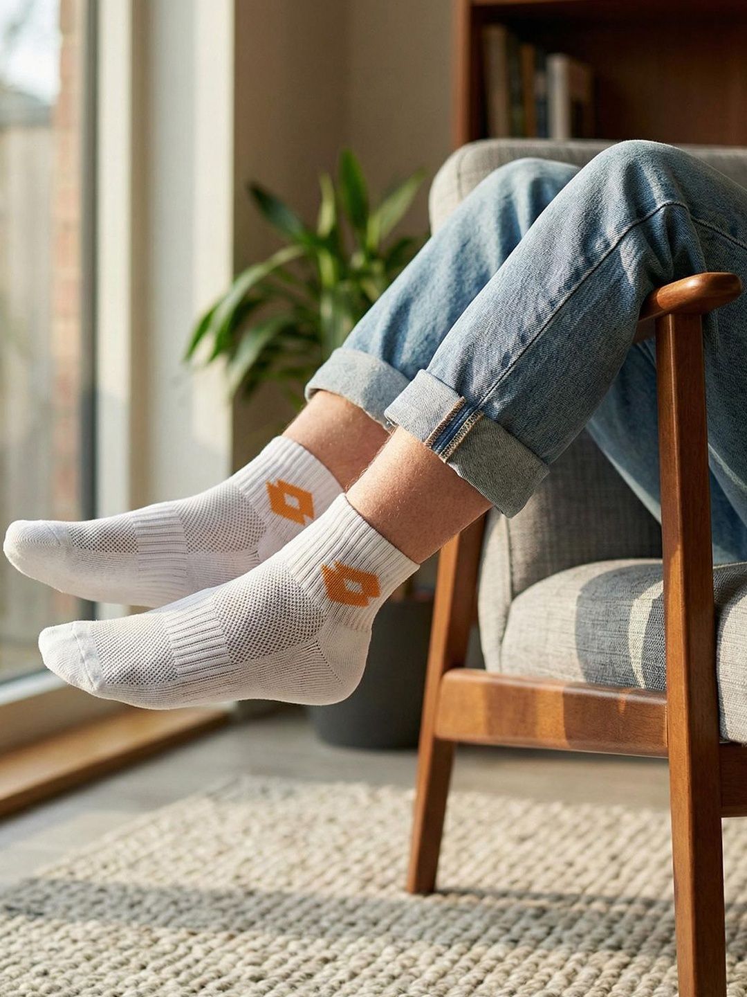 Lotto Unisex Cotton Patterned Ankle Length Socks-image-17