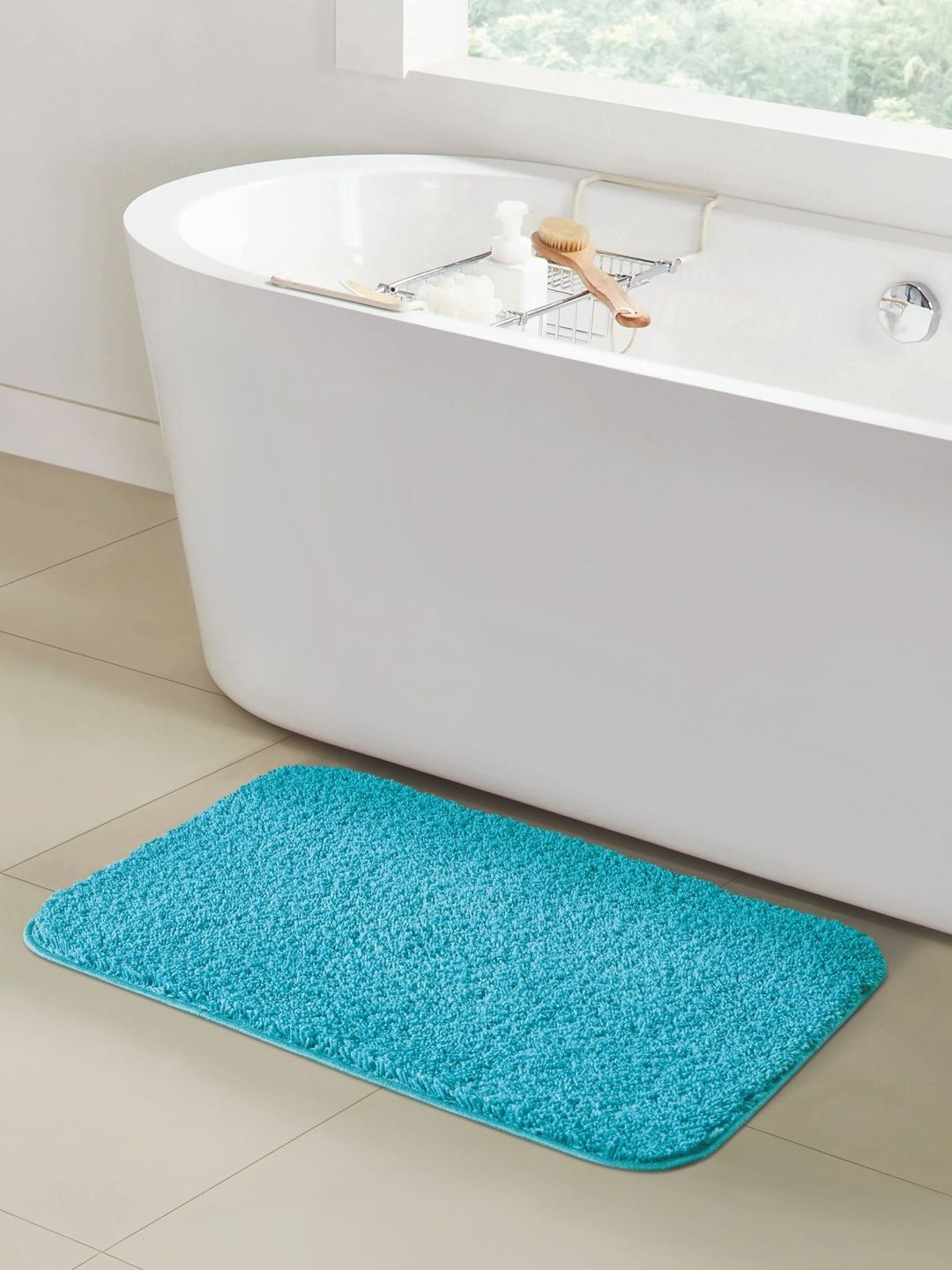OBSESSIONS Pack Of 2 Teal Bath Rugs-picture-26