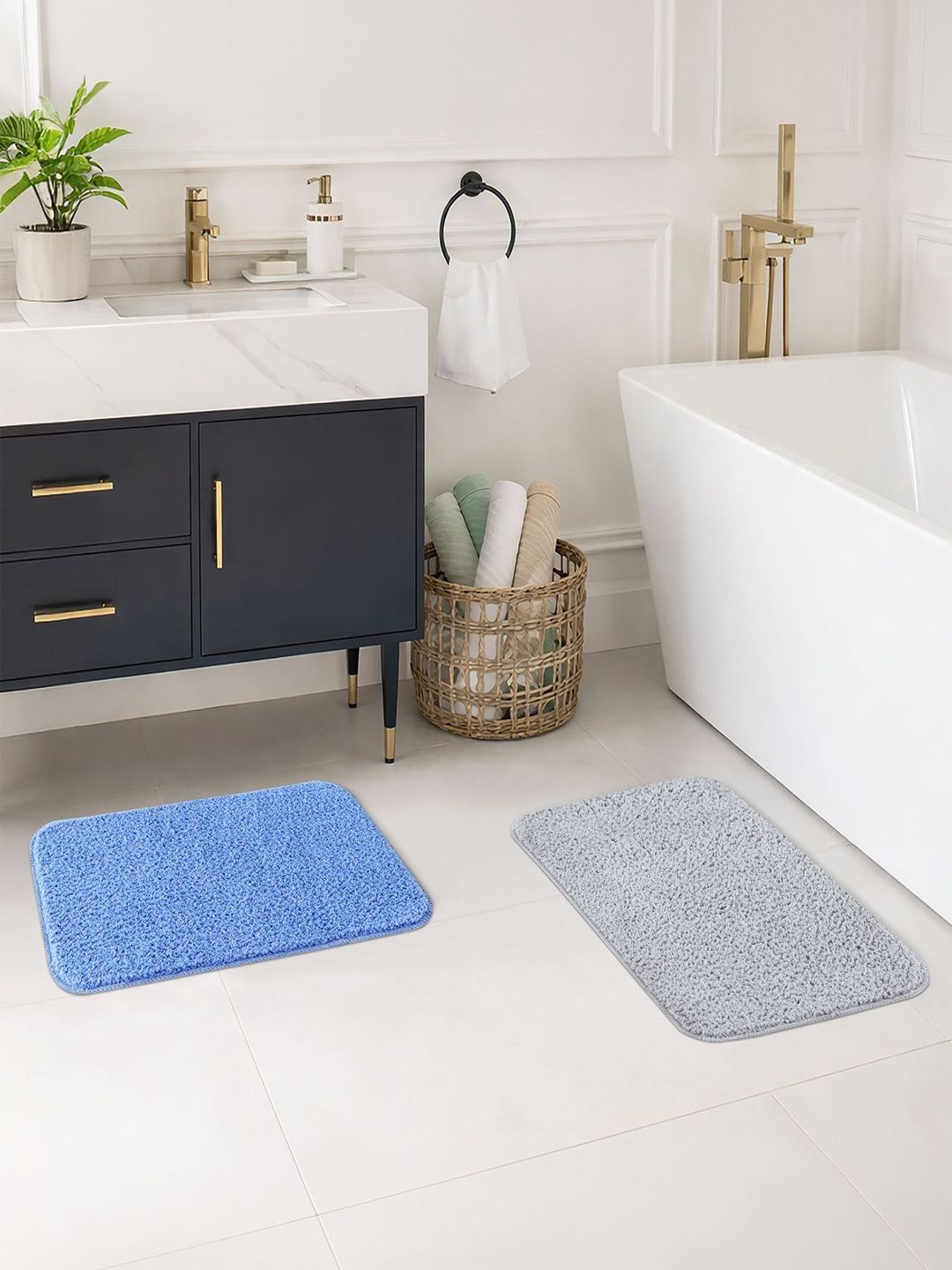 OBSESSIONS Pack Of 2 Blue Bath Rugs-image-16