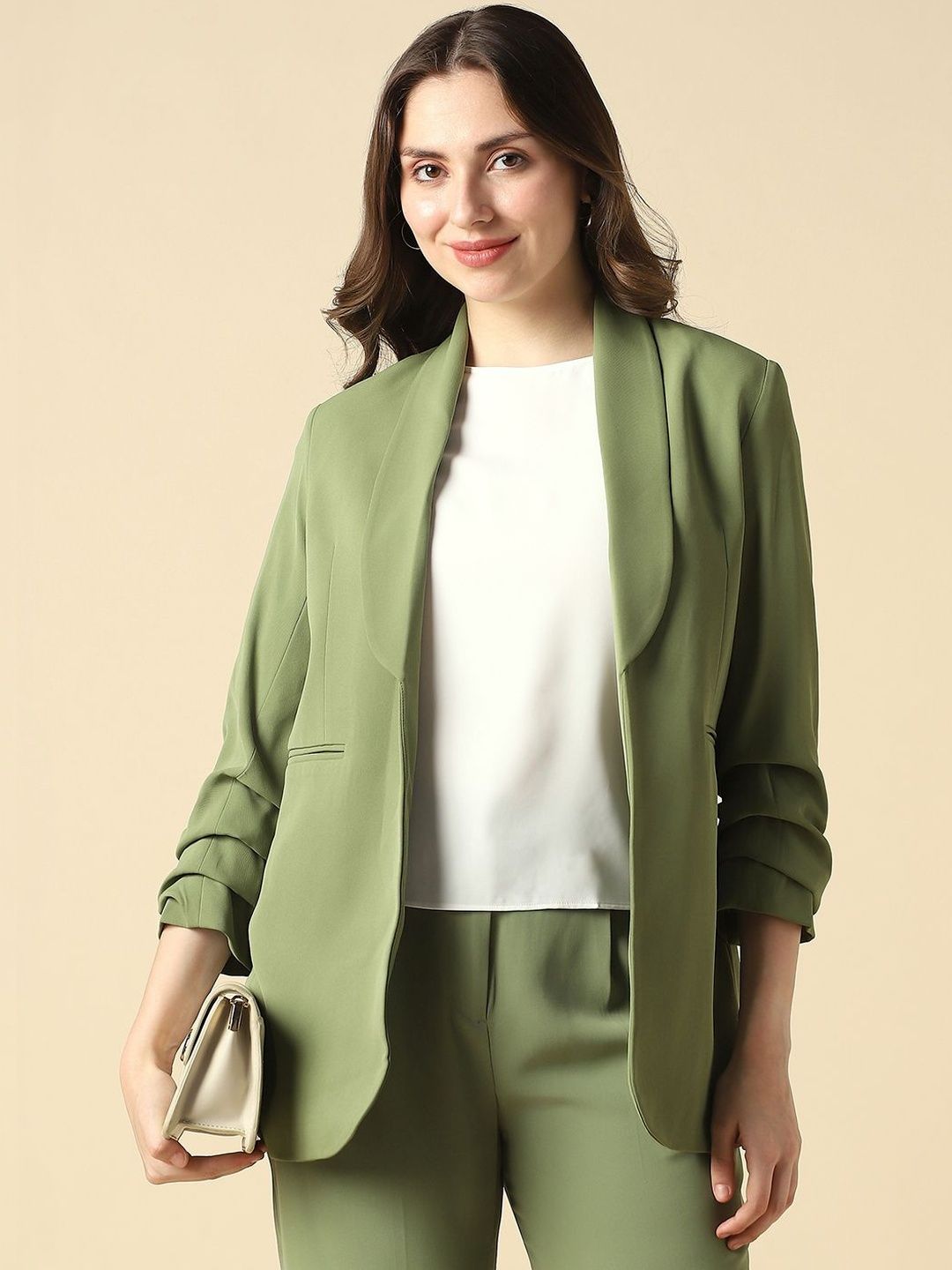 Allen Solly Woman Notched Lapel Single-Breasted Casual Blazers-picture-16