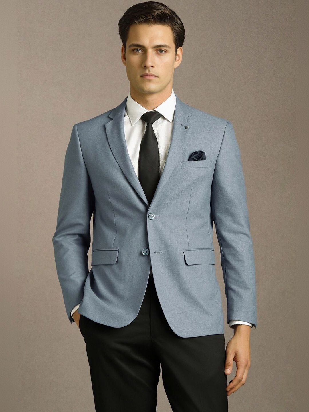 Louis Philippe Notched Lapel Single-Breasted Slim Fit Casual Blazers-picture-56