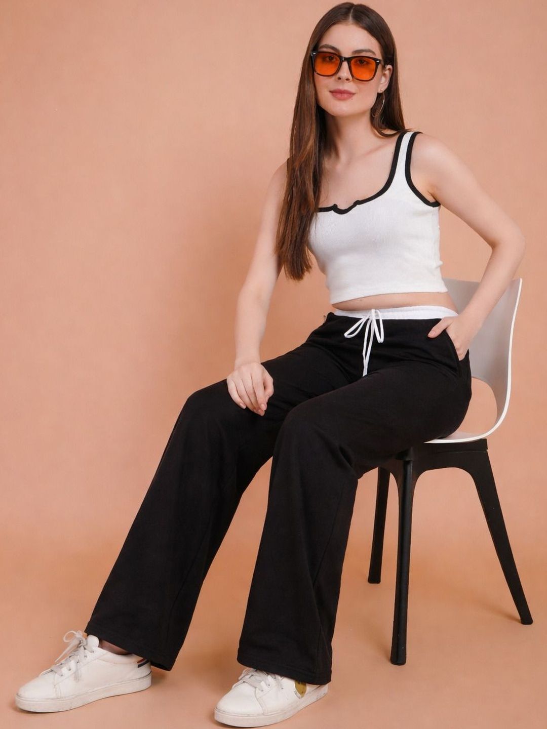 POSU TRENDZ Women's Black Relaxed Fit Lounge Pants Soft Casual Pockets Trousers-picture-51
