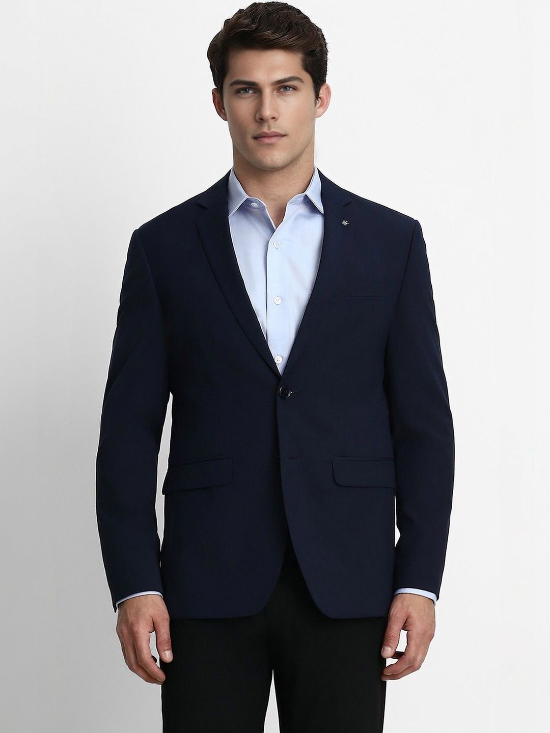 Louis Philippe Notched Lapel Single-Breasted Slim Fit Casual Blazers-picture-54